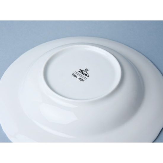 Plate deep 23 cm, Ophelia white with bottom sign, Thun 1794