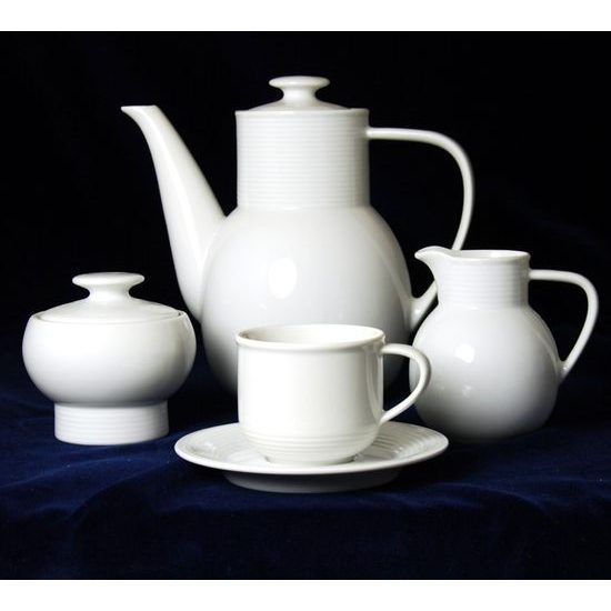 Coffee set for 6 pers., Thun 1794 Carlsbad porcelain, Catrin white