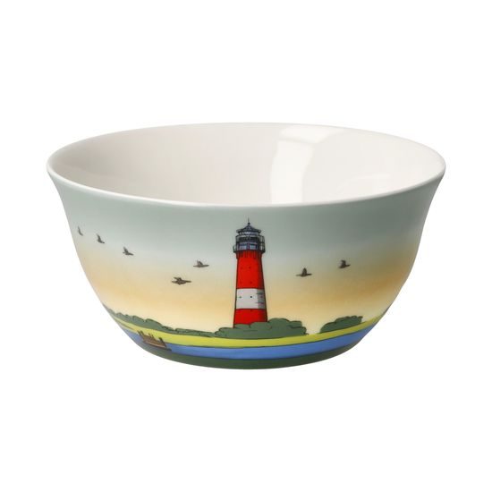Bowl North Sea Lighthouses 15 / 15 / 7 cm, fine bone china, Scandic home, Goebel