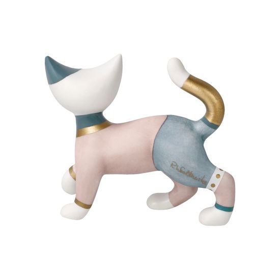 Cat Molly 7.5 / 2.5 / 7cm, biscuit china, Cats Goebel R. Wachtmeister