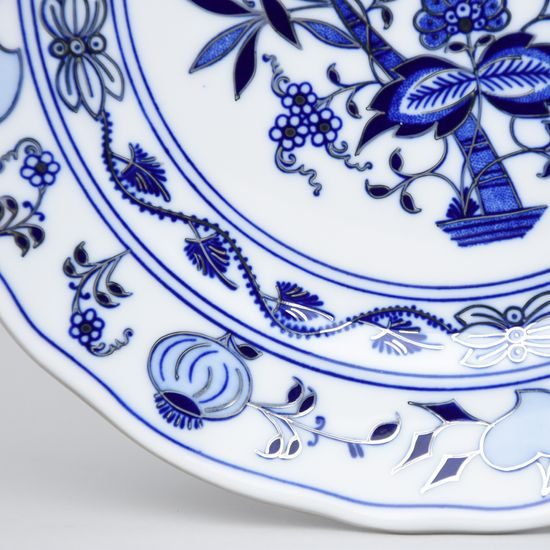 Dinner plate 26 cm, Original Blue Onion pattern + platinum