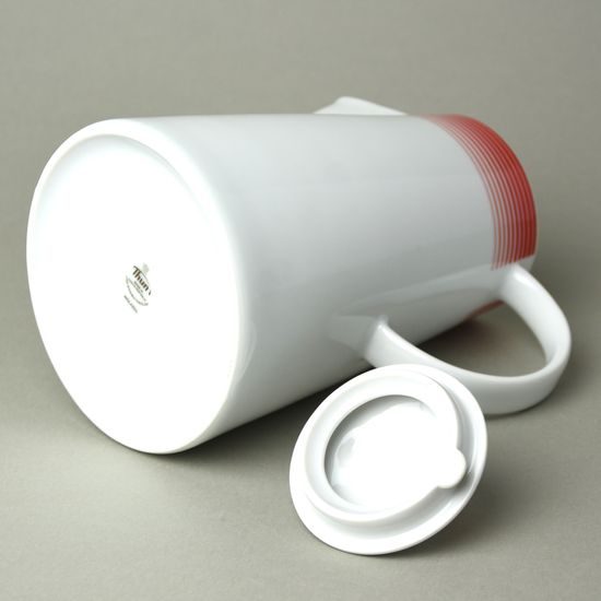 Coffee pot 1,2 l, Thun 1794, karlovarský porcelán, TOM 29954a0 red stripes