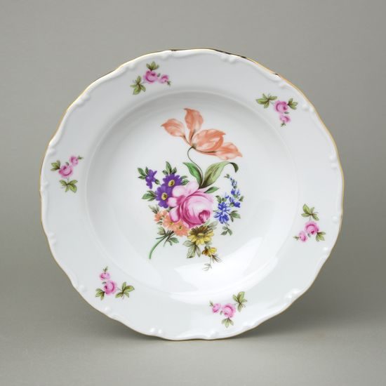 Plate deep 23, Ofelie meissen rose, Stará Role Moritz Zdekauer