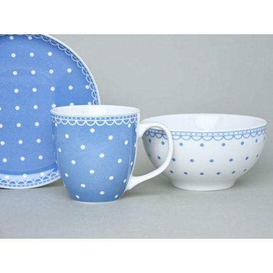 Breakfast set 3 pcs., Tom 30357a0 blue, Thun 1794 Carlsbad porcelain