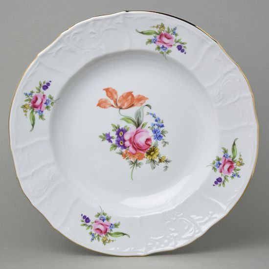 Dish round deep 32 cm, Thun 1794 Carlsbad Porcelain, BERNADOTTE Meissen Rose