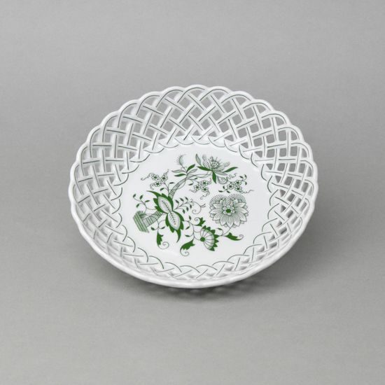 Basket perforated round 18 cm, Original Green Onion pattern