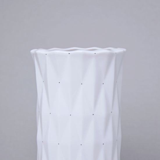Váza Diamond White, Bílá + černé tečky, 17 cm, porcelán Goldfinger