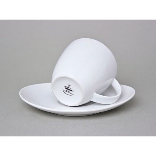 Saucer 140 x 114 mm, Thun 1794, karlovarský porcelán, Loos white