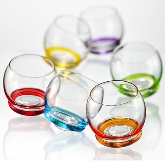 Crazy liquere cups coloured 60 ml, 6 pcs., CRYSTALEX