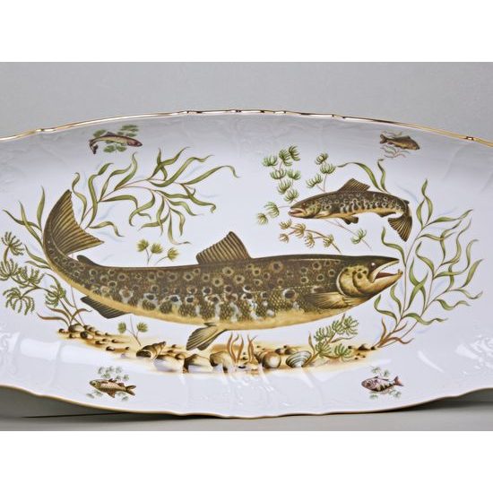 Fish tray 65 cm, Thun 1794 Carlsbad porcelain, BERNADOTTE fishing