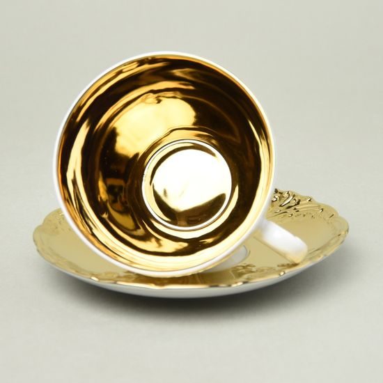 Cup 200 ml and saucer tea, Opera GOLD inside, Cesky porcelan a.s.