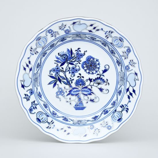 Deep plate 24 cm, Original Blue Onion Pattern + platinum