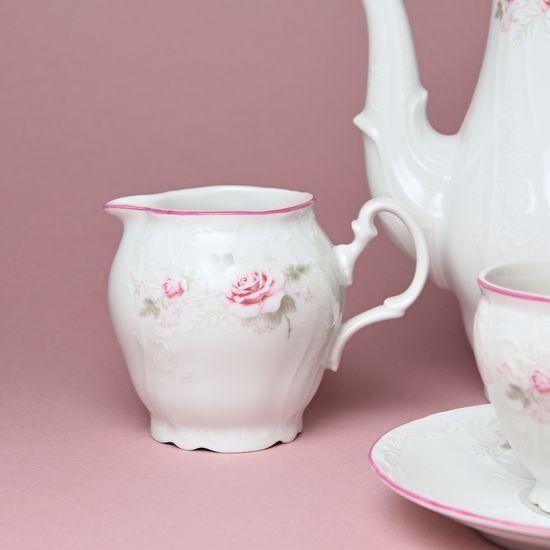 Růžová linka: Mlékovka 250 ml, karlovarský porcelán, BERNADOTTE růžičky