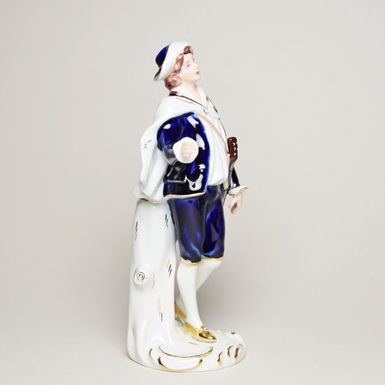 Troubadour 7 x 10 x 19 cm, Isis, Porcelain Figures Duchcov