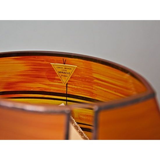 Studio Miracle: Váza oranžovo - červená, 30 cm, ruční dekorace Vlasta Voborníková