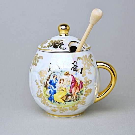 Hrnek na med s víčkem 400 ml, Tři Grácie, Queen's Crown