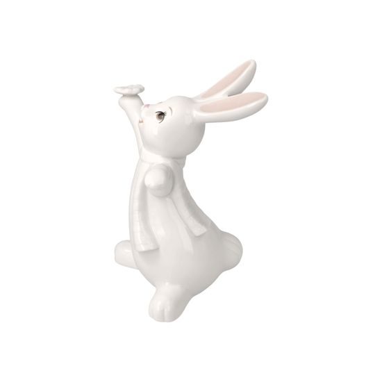 Figurka bílého zajíčka Šťastný den 11,5 / 8 / 14 cm, porcelán, Goebel