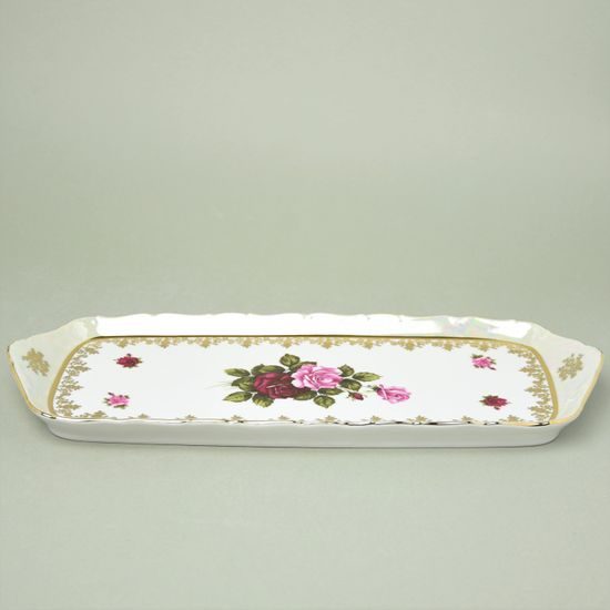 Podnos sandwichový 36 x 15 cm, Cecily, porcelán Carlsbad / QUEENs Crown