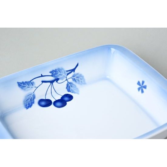 Baking bowl 26 cm, Thun 1794 Carlsbad porcelain, BLUE CHERRY