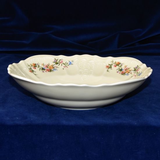 Bowl deep 25 cm, Thun 1794 Carlsbad porcelain, BERNADOTTE ivory + flowers