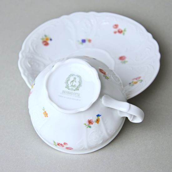 Šálek a podšálek čajový 205 ml / 16 cm, Thun 1794, karlovarský porcelán, BERNARDOTTE házenka