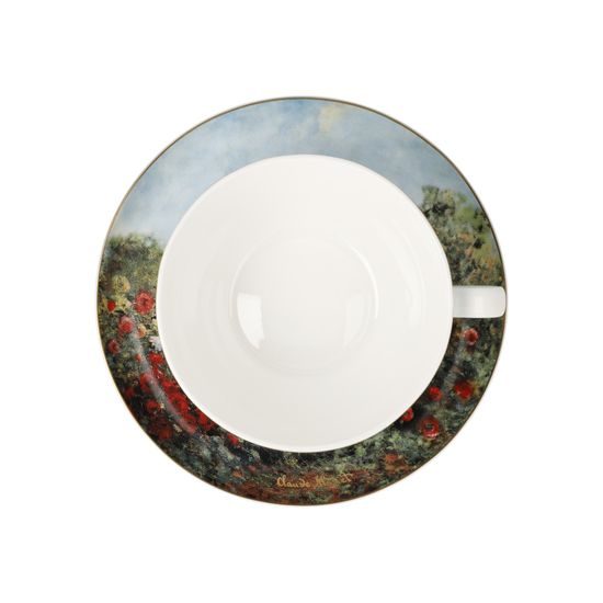 Šálek a podšálek Monetův dům, 0,5 l / 19 cm, jemný kostní porcelán, C. Monet, Goebel