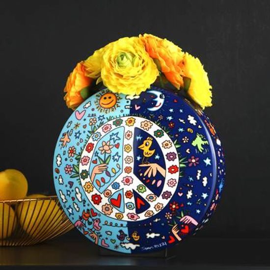 Vase James Rizzi - Give Peace a Chance, 20 / 10 / 20 cm, Porcelain, Goebel