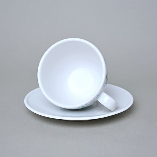 Šálek 250 ml a podšálek 15 cm Milada, Fragmenty cibuláku, zelená, Český porcelán a.s.