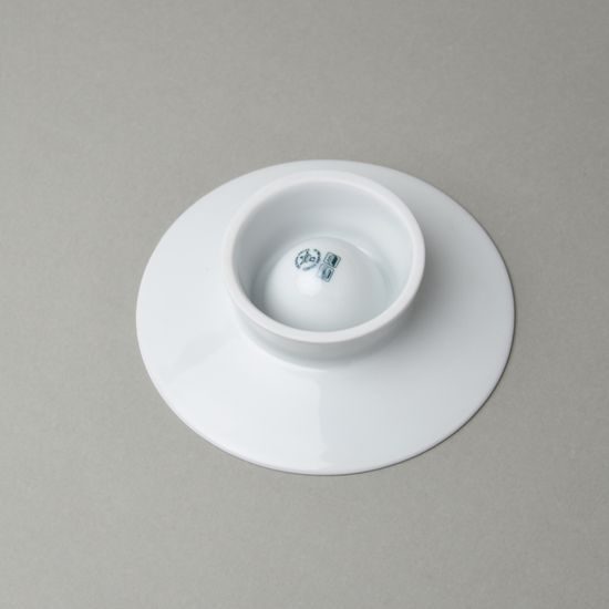 Bohemia White, Kalíšek na vejce na nožce 13 cm hotelový, design Pelcl, Český porcelán