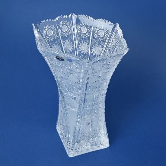 Křišťálová váza broušená, šestihran, 500PK, 275 mm, Crystal BOHEMIA