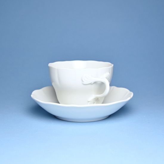 Cup and saucer C plus C 0,25 l / 15,5 cm for tea, White Porcelain, Cesky porcelan a.s.