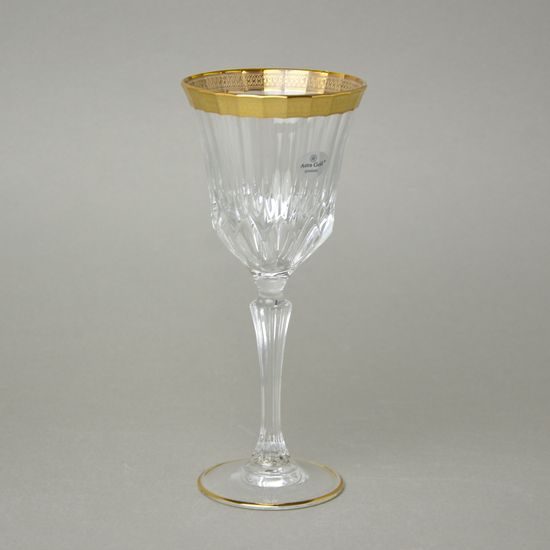 Astra Gold: Wine glass 280 ml, crystal + gold, Adagio, Royal Golden Embossed light decor