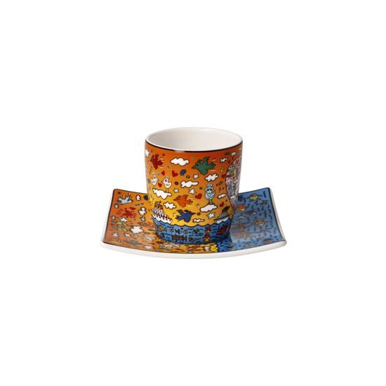 Cup and saucer James Rizzi - The Romance of the Sea, 100 ml / 10,5 cm, Fine Bone China, Goebel