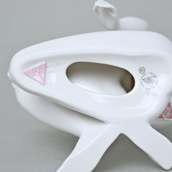 Lady With A Bird 18,5 x 12 x 12 cm, White, Porcelain Figures Duchcov