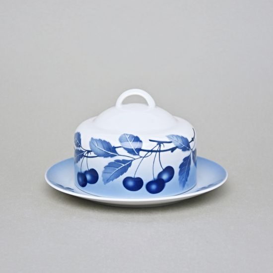 Máslenka kulatá 250 g, Thun 1794, karlovarský porcelán, BLUE CHERRY