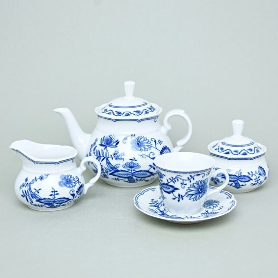 Tea set for 6 persons, Thun 1794 Carlsbad porcelain, Natalie - Onion