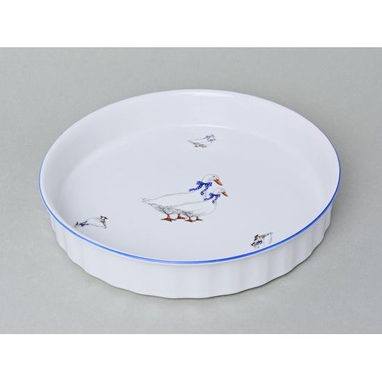 Mísa zapékací kulatá velká pr. 25,8 cm, v. 4,6 cm, Český porcelán a.s., husy