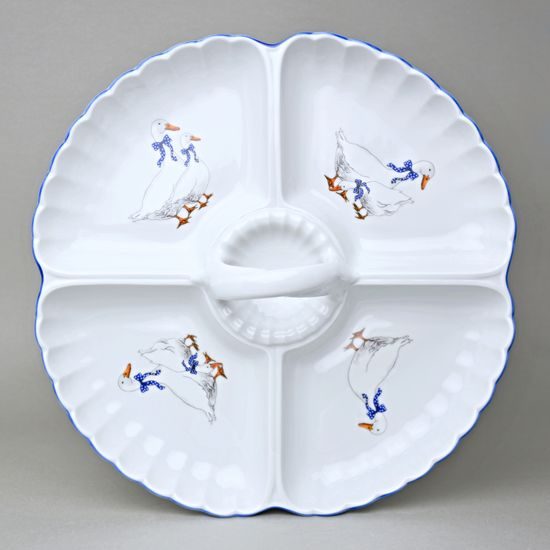 4-Compartment dish 32 cm, Český porcelán a.s., husy