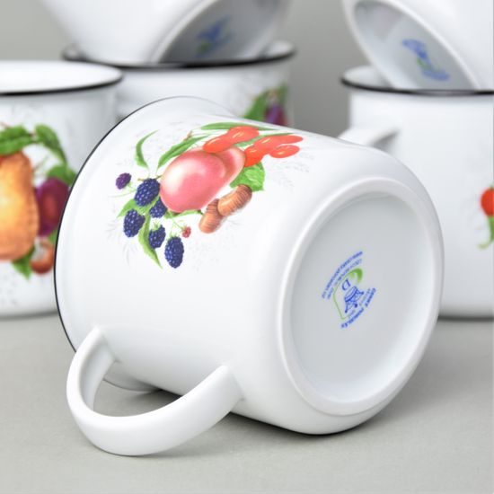 Mug Tina big 0,38 l, 6 pcs. fruits decor set., Český porcelán a.s.