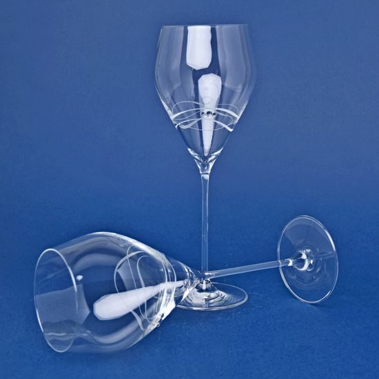Set of 2 Wine Glasses, 470 ml, Swarovski Crystals