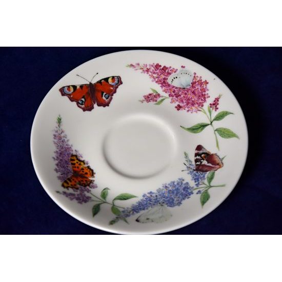 Zahrada motýlů: Čajová sada 3díl. Tea for one set, anglický kostní porcelán Roy Kirkham