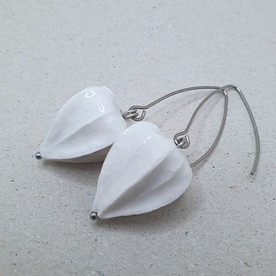 Náušnice: Třešnička z porcelánu, Mochyně, Porcelánové šperky Ateliér Mallys