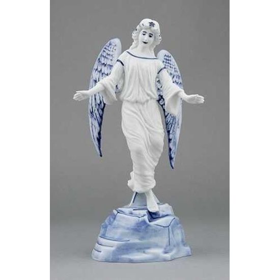 Angel on stand 11,4 cm plus 6 cm stand, Original Blue Onion Pattern