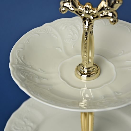 Etažer 3-díl. 34 cm, Thun 1794, karlovarský porcelán, BERNADOTTE ivory