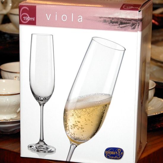 Viola 190 ml, champagne glass, 1 pcs., Bohemia Crystal