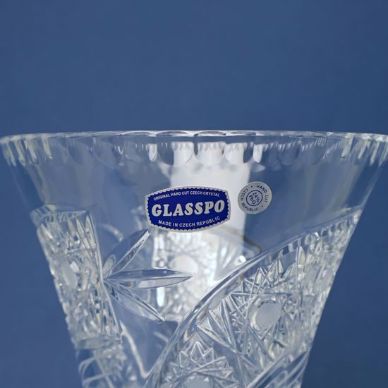 Crystal Hand Cut Vase, Comet, 255 mm, Crystal BOHEMIA