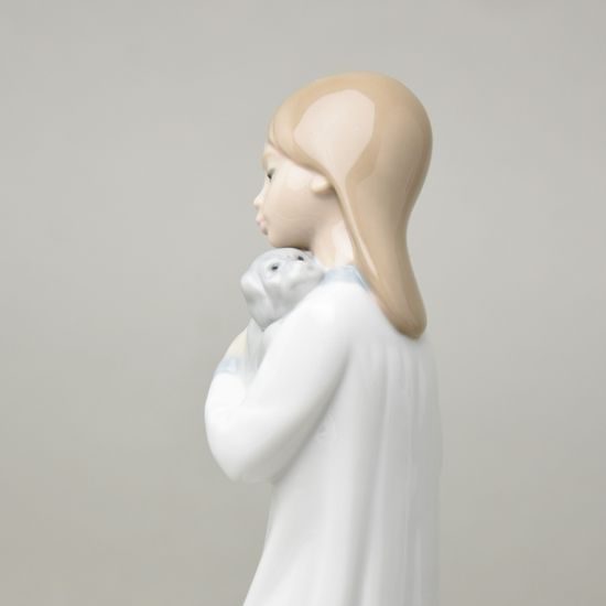 Dívka s pejskem 19,5 cm, NAO porcelánové figurky