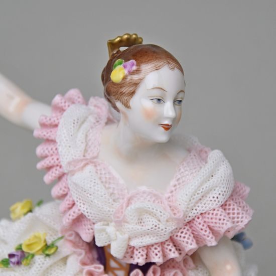 Fanny Elsser, figurka 16 x 11 x 20 cm, Hugo Meisel, Porcelánové figurky Aelteste Volkstedter