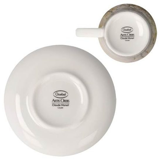 Šálek 100 ml a podšálek 12 cm, Straka, C. Monet, jemný kostní porcelán, Goebel