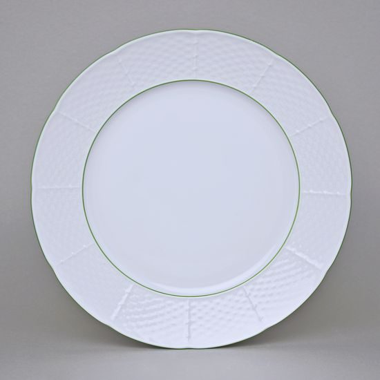 7047703: Dinner plate 26 cm, Thun 1794, karlovarský porcelán, NATÁLIE light green lines
